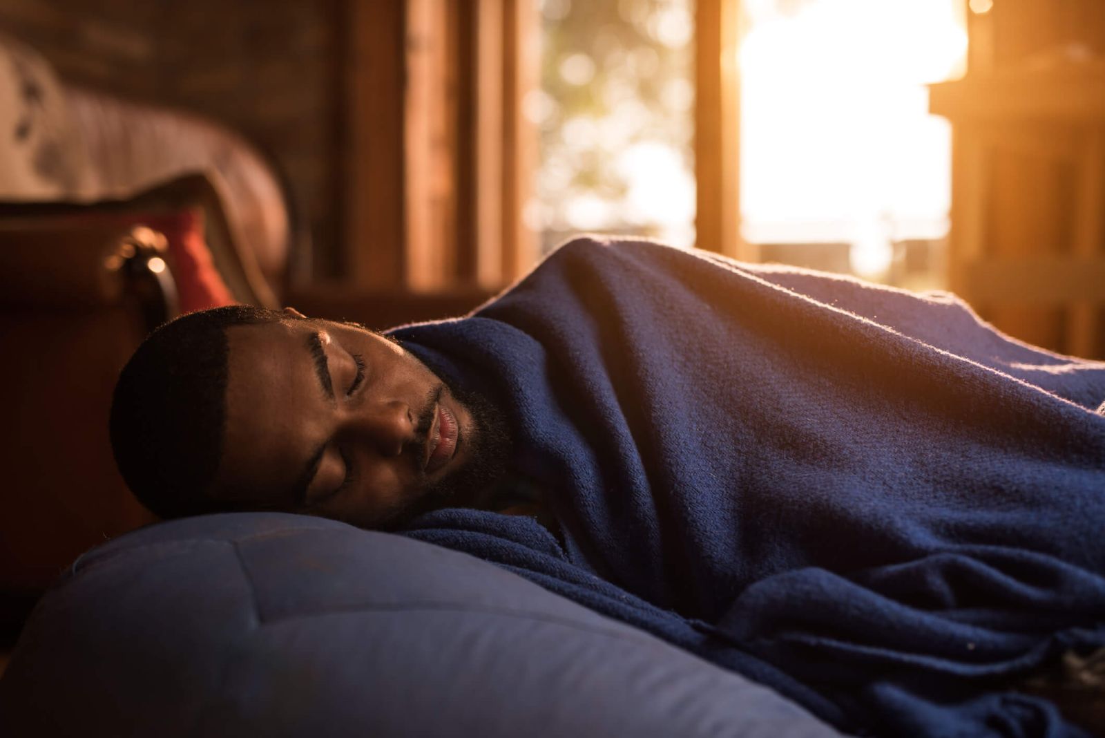 African American man sleeping